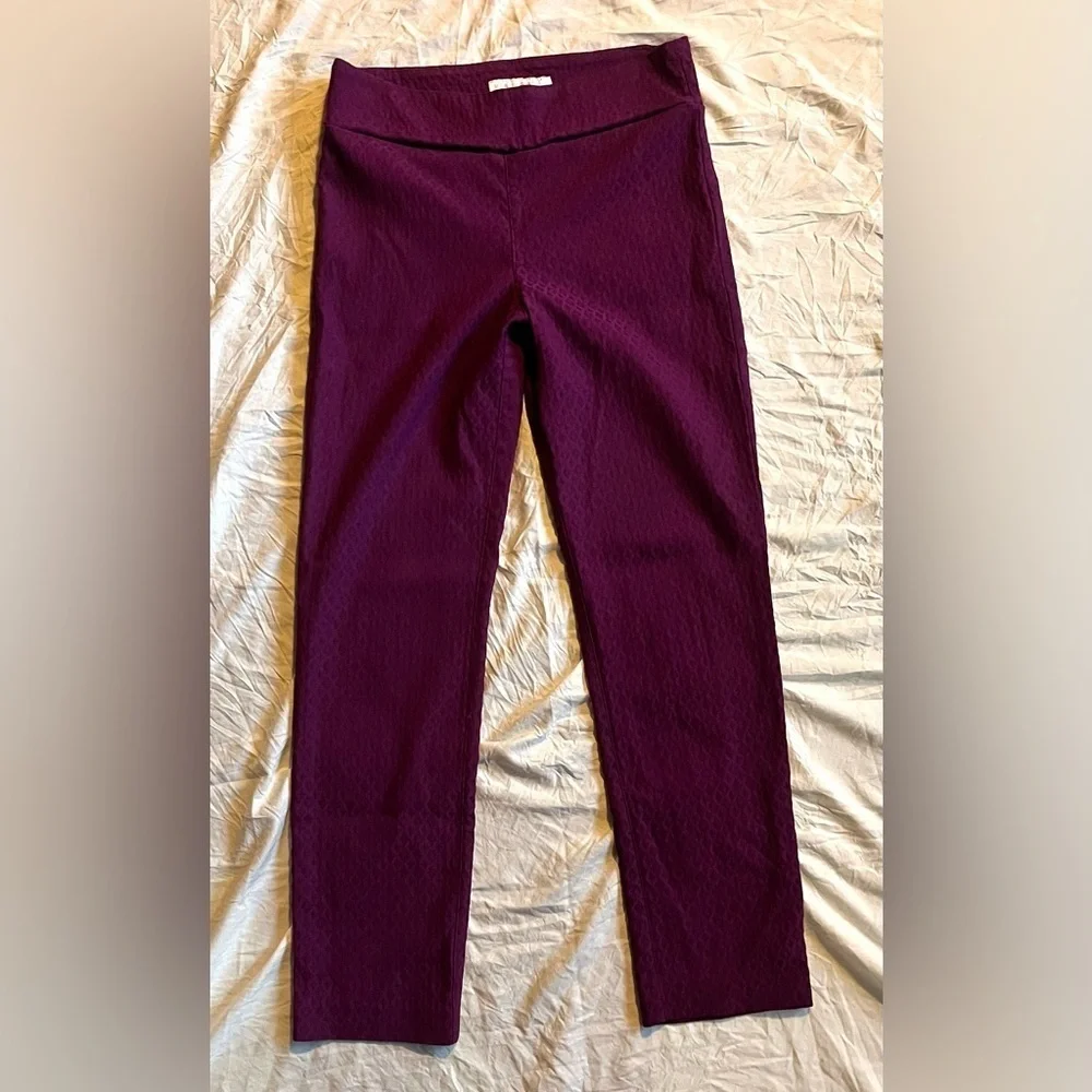Margaret M Slimming Pants Purple High-Waisted Legging Size Medium - Picture 3 of 10